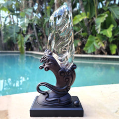Brazilian Light Smoky Quartz Flame With Stand | Eternal Flame