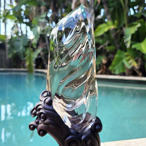 Brazilian Light Smoky Quartz Flame With Stand | Eternal Flame