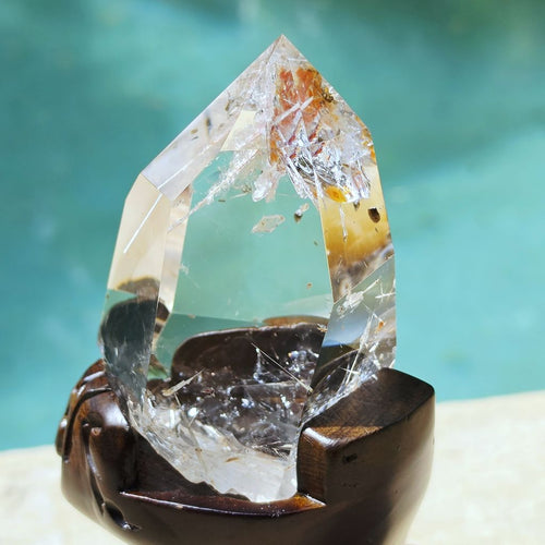 Brazilian Quartz With White Rutile & Hematoid Inclusions | Threads Of Light
