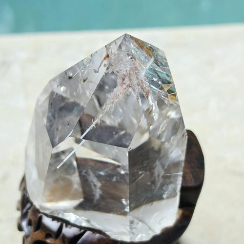 Brazilian Quartz With White Rutile & Hematoid Inclusions | Threads Of Light