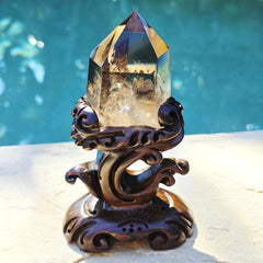 Brazilian Smoky Quartz Generator | Custom Stand 558gms