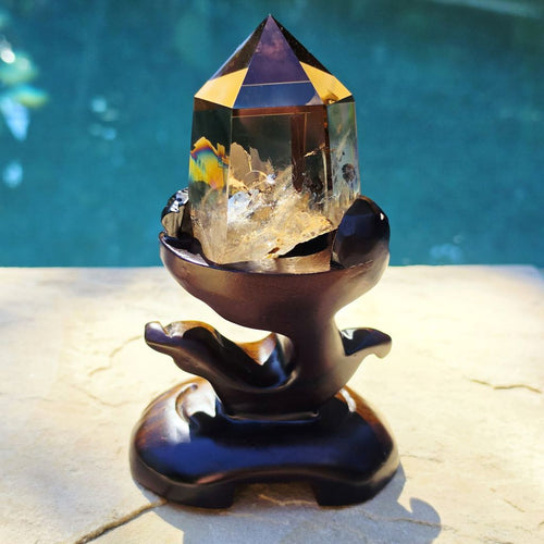 Brazilian Smoky Quartz Generator | Custom Stand 558gms