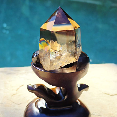 Brazilian Smoky Quartz Generator | Custom Stand 558gms