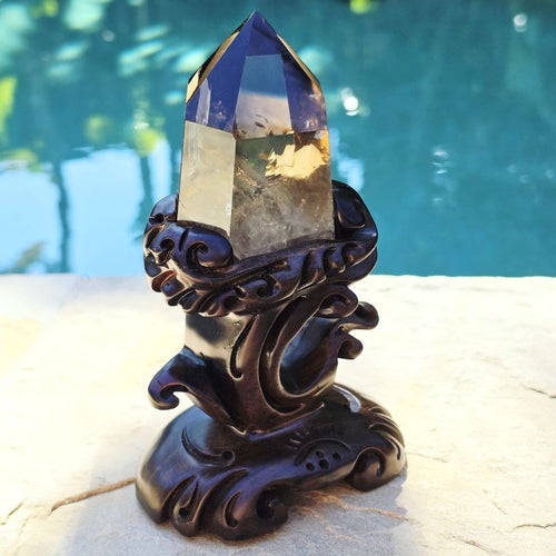 Brazilian Smoky Quartz Generator | Custom Stand 558gms