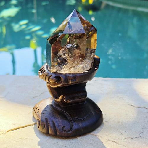 Brazilian Smoky Quartz Generator | Custom Stand 852gms