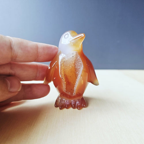 Carnelian Druzy Penguin | Ember Pengy 126gm