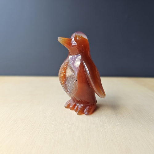 Carnelian Druzy Penguin | Ember Pengys 124gm
