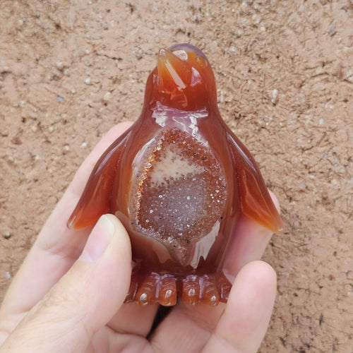 Carnelian Druzy Penguin | Ember Pengys 124gm