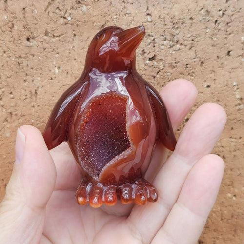 Carnelian Druzy Penguin | Ember Pengys 136gm