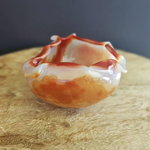 Carnelian Hand Carved Bowl 389gms