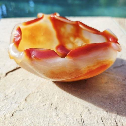 Natural Carnelian Carved Bowl 389gms
