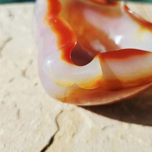 Natural Carnelian Carved Bowl 389gms