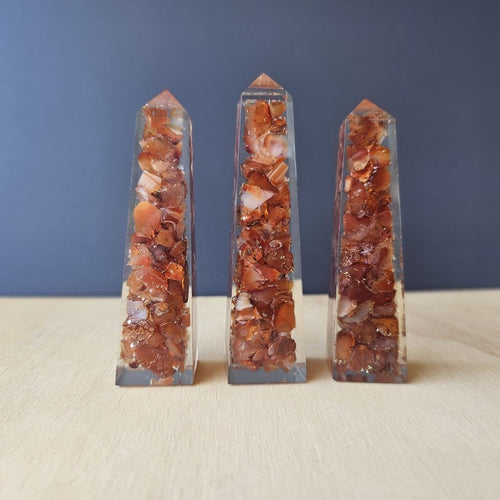 Carnelian Orgonite Obelisk | The Firestone Spark