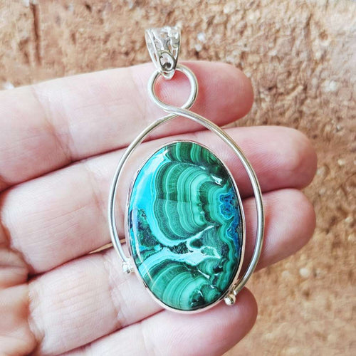 Chrysocolla & Malachite Pendant | Heart Of The Congo