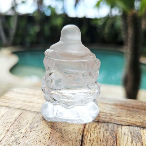 Clear Quartz A Grade Buddha | The Joyful Sage