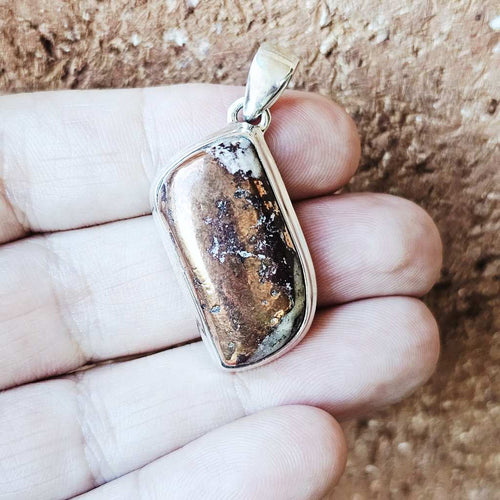 Copper & Agate Pendant | Flame Of Stone