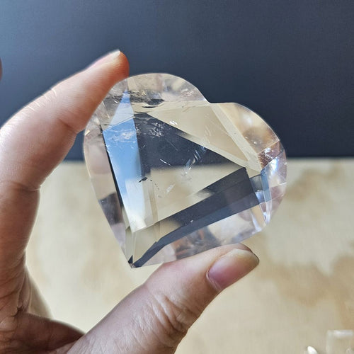 Crystal Clear Quartz | Faceted Heart 99gms