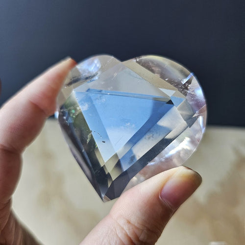 Crystal Clear Quartz | Faceted Heart 99gms