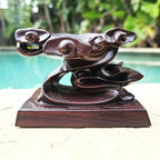 Crystal Sphere Stands | Black Ebony Wood Large