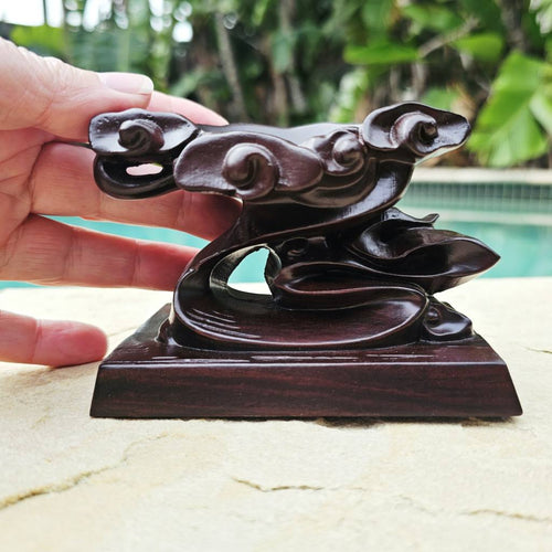 Crystal Sphere Stands | Black Ebony Wood Large