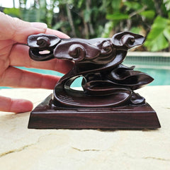 Crystal Sphere Stands | Black Ebony Wood Large
