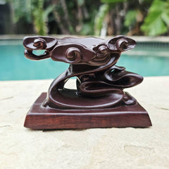 Crystal Sphere Stands | Black Ebony Wood Medium