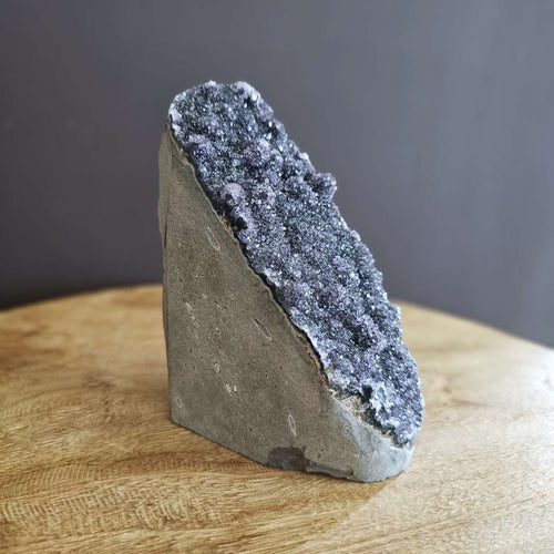 Dark Amethyst with Stalactite Flowers | Cut Base Geode 1.274kgs
