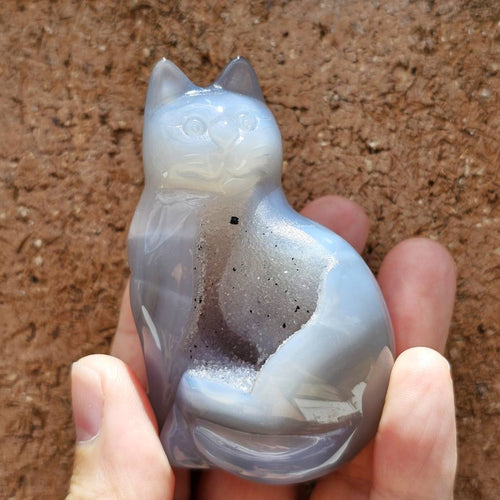 Druzy Agate Cat | Mystic Whiskers 136gms
