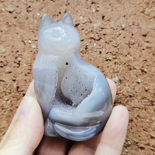 Druzy Agate Cat | Mystic Whiskers 136gms