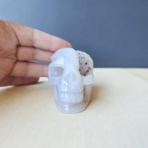 Druzy Agate Skull | Crystal Cave Guardian
