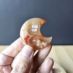 Druzy Carnelian Moons | Crimson Crescent