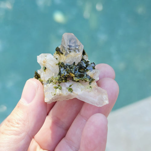 Epidote & Clear Quartz | Specimen