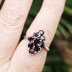 Faceted Garnet Ring | Burgandy Bloom