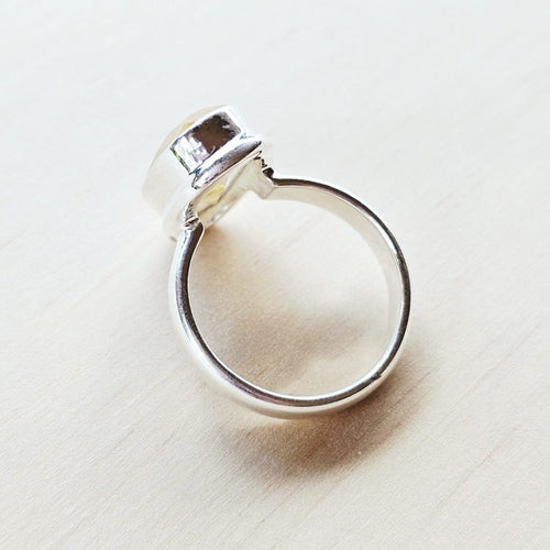 Faceted Golden Rutile Ring | Golden Path Of Light