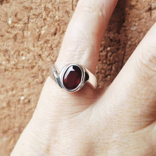 Faceted Hessonite Garnet Ring | Right Here Right Now