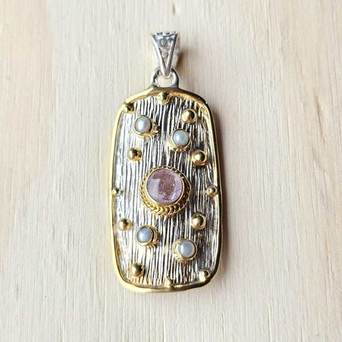 Faceted Morganite & Pearl Pendant | Serene Waves Of Emotions
