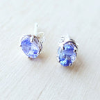Faceted Tanzanite Studs | Quiet Blue
