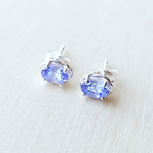 Faceted Tanzanite Studs | Quiet Blue