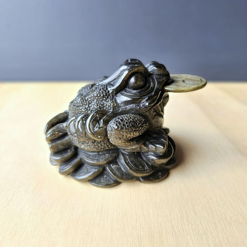Gold Sheen Obsidian Money Toad | Intentional Fortune