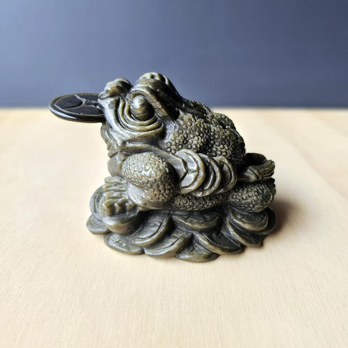 Gold Sheen Obsidian Money Toad | Intentional Fortune