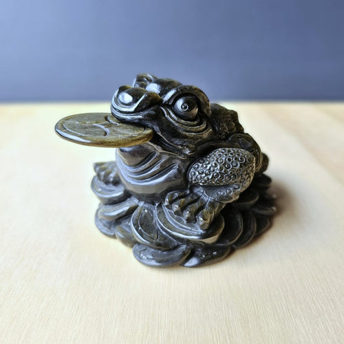 Gold Sheen Obsidian Money Toad | Intentional Fortune