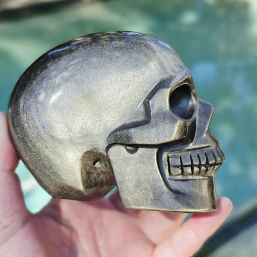 Gold Sheen Obsidian Skull | Guardian Of Energy