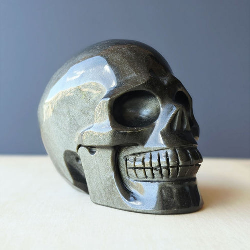 Gold Sheen Obsidian Skull | Guardian Of The Shadows