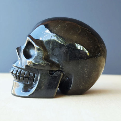Gold Sheen Obsidian Skull | Guardian Of The Shadows