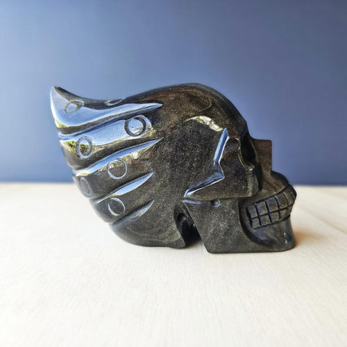 Gold Sheen Obsidian Traveller Skull | Guardian Of The Shadows