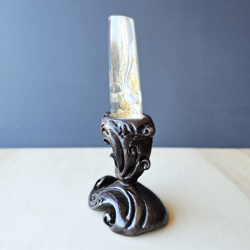 Golden Healer Quartz Reverse Etched Phoenix | Custom Stand 204gms