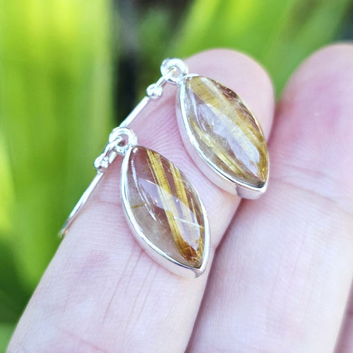 Golden Rutilated Earrings | Golden Path Of Light
