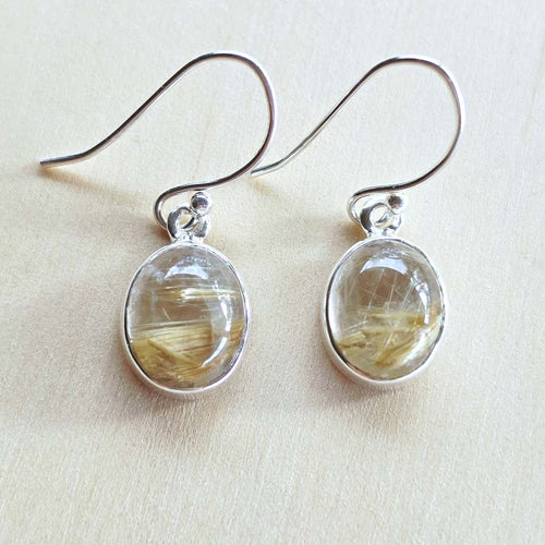 Golden Rutilated Quartz Earrings | Activate Internal Light