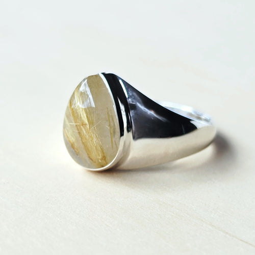 Golden Rutile Quartz Ring | Solar Pathway