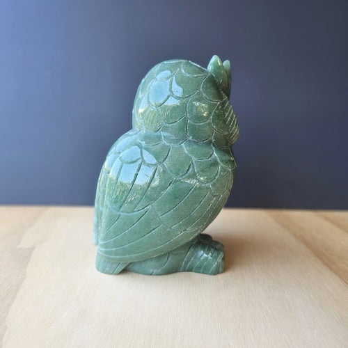 Green Aventurine Owl | The Prosperity Watcher